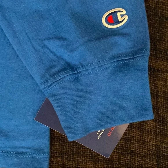 NWT Champion Men's Logo Graphic Long Sleeve T-Shirt Royal Blue/Yellow Size 2XL - Picture 7 of 12